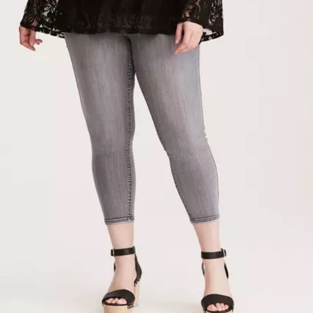 Torrid Crop Jeggings Pewter Grey